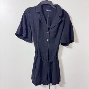 Elegant Black Button-Down Jumpsuit